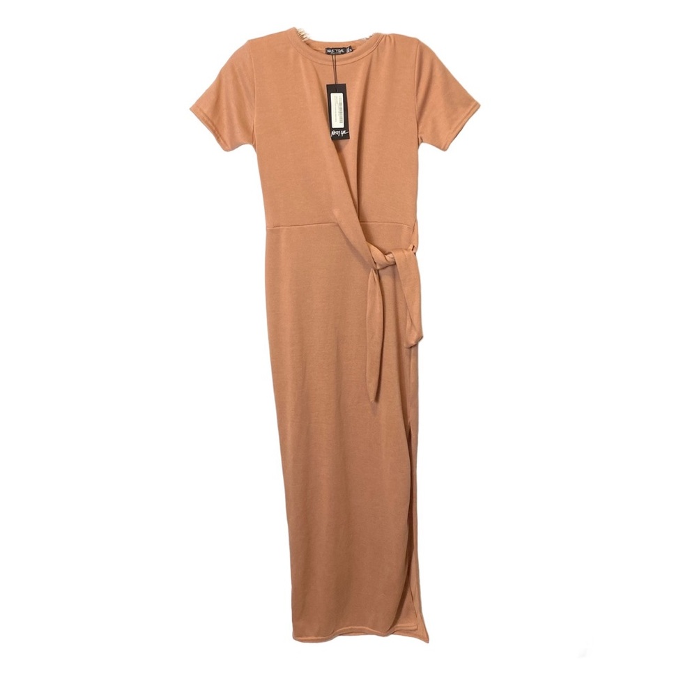 Nasty Gal NWT Dusty Rose Maxi Wrap Short Sleeve Dress